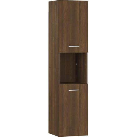 Bathroom Cabinet Brown Oak 30x30x130 cm Engineered Wood vidaXL (1/5)