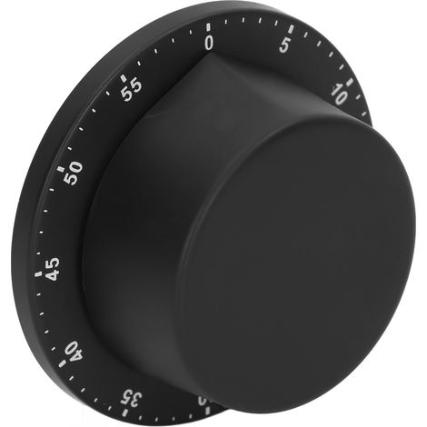 Minuteur mécanique de cuisine en acier inoxydable 304, aimanté, noir, horloge de cuisson pour chef (1/5)