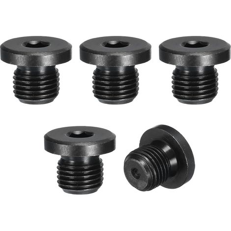 5Pcs G1/4 Raccord de Bouchon de Tube Raccord de Tube Mâle Noir (1/5)