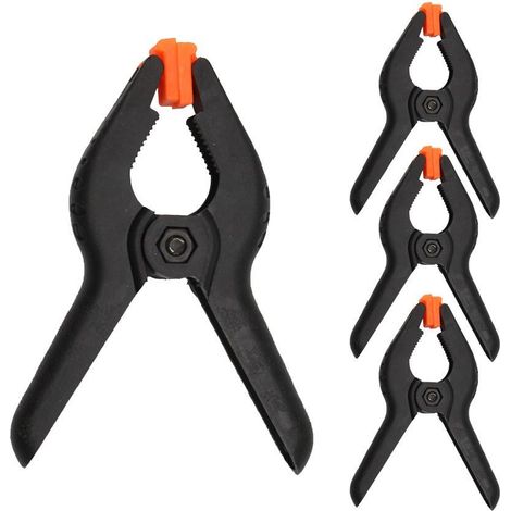 STANFORD pinzas nylon 3 pulg. pvc 4 uds set , Set de 4 pinzas de 3 pulgadas Stanford. - Fabricadas en nylon resistente, diseñadas para ofrecer una sujeción firme y segura en proye (1/3)