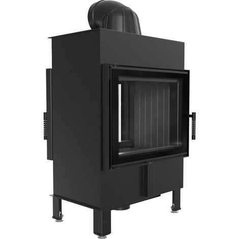 Kamineinsatz aus Stahl KRATKI LUCY Tunnel 12 kW Ø 200 schwarz Verkleidung (1/5)