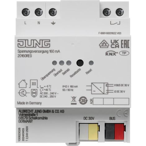 Jung KNX Alimentatore, 160 mA, REG, 4 TE 20160 REG