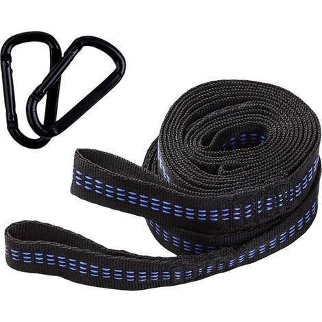 Correas ajustables para hamaca，Paquete de 2，Correas para columpio de árbol con 2 hebillas negras y bolsa de almacenamiento，Azul (1/4)