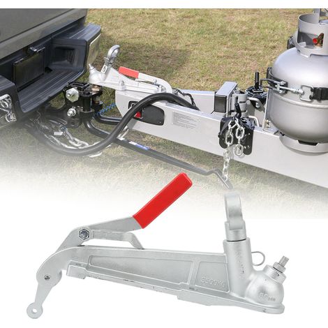 (Vidéo disponible) Attelage de remorque 3500Kg 50mm avec frein électrique et support de poignée adapté aux remorques de bateaux et aux caravanes (surpoids).