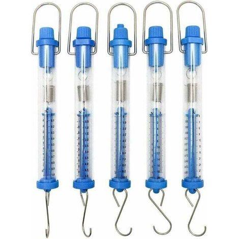 Set of 5 spring scales, transparent spring scale, hanging tube spring scale, 1N, 5N, 10N, 20N, 30N (1/4)