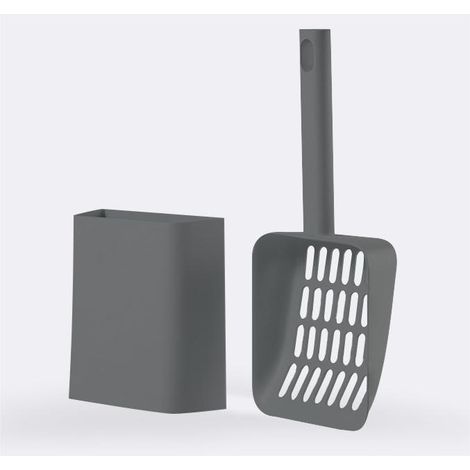 MINKUROW Pala Per Lettiera Per Gatti Con Supporto In Plastica Prodotti Per La Pulizia Degli Animali Scooper Per Setacciatura Manico Comodo Pala Per Lettiera Igienica (Grigio) (1/4)