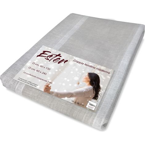 PAIRE DE RIDEAUX EN VERRE ESTHER BEIGE de grandes Cm. 60 PAIRE (2 CHIFFONS) CM. 60 X 150 MILLIMÈTRE