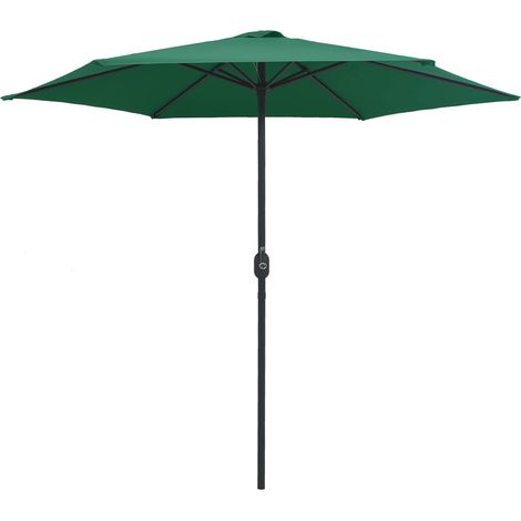 Parasol de jardin et mât en aluminium 270x246 cm Vert