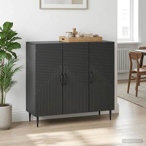 Aparador Negro 89 x 34,5 x 80 cm Madera de Ingeniería (1/4)