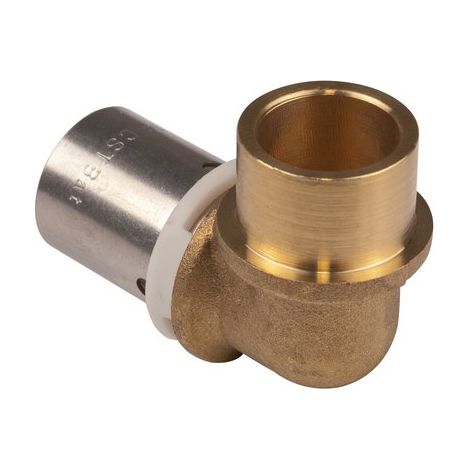 Coude PER à sertir adaptateur cuivre/PER Ø16 - cu14