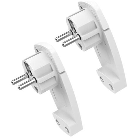 BUNTHAUS 2 Pièces Prise Extra Plate Fiche Plate Blanche avec Poignée Rabattable, Fiches pour Câbles avec Section de Câble 1,5 mm² Prise Européenne Accueil IP20 250 V (16A) (1/5)