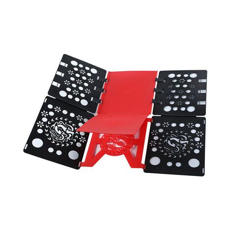Planche à Plier Le Linge - Pli Linge plieur de Linge Enfant Adulte Vetement Chemise t-Shirt Tee Shirts 57 x 68 cm (Noir & Rouge) (1/5)