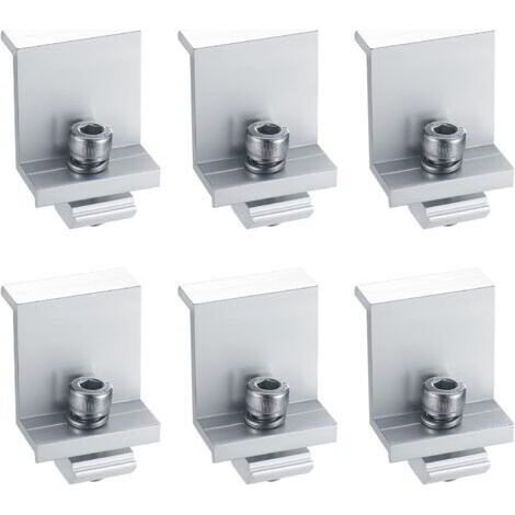 6 Pièces Pinces Bord de Support de Panneau Solaire, Supports de Fixation de Panneaux Solaires Photovoltaïques, pour Panneaux Solaires Hauteur de Module 30-50 mm (1/5)
