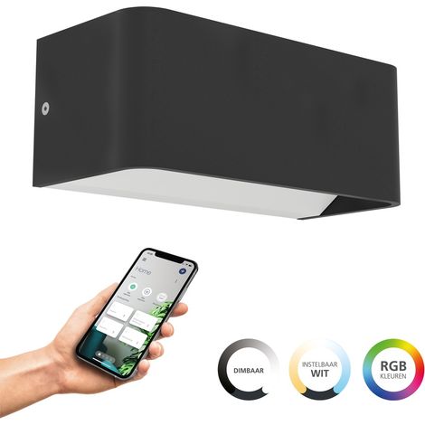 Lampe murale intelligente Sania-Z Noir - LED - 20cm - 901956