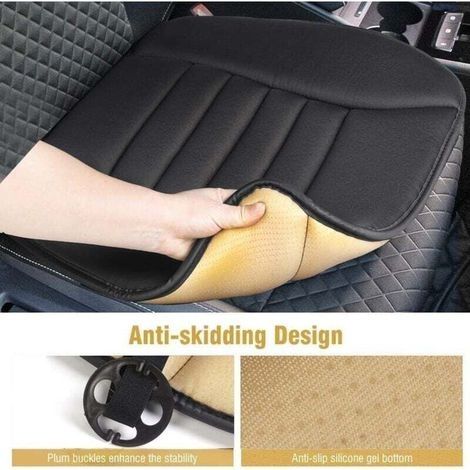 Autositzkissen, Autositzbezug, Memory-Schaum-Schutzkissen, bequeme, rutschfeste Sitzmatte, Autositzbezug für Auto, Büro, Zuhause – Schwarz (1/3)