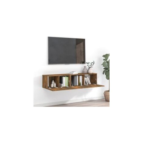 Ensemble de meubles TV 2 pcs Chêne fumé Bois d'ingénierie (1/5)