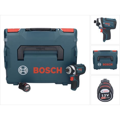 Bosch GDR 12V-105 Professional Visseuse à chocs sans fil 12 V 105 Nm 1/4'' + 1x batterie 2,0 Ah + L-Boxx - sans chargeur
