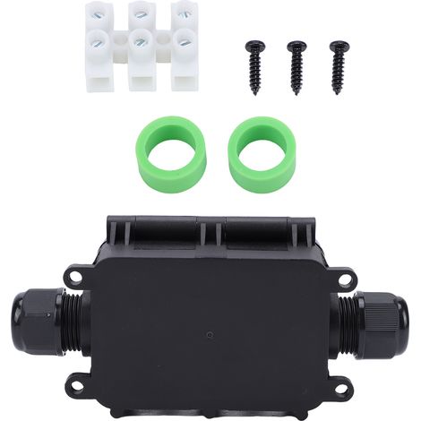 Boîte de jonction électrique extérieure, épissure de câble, couvercle de protection, entrées multiples, étanche IP68 pour multiprise, prise, minuterie, guirlandes lumineuses de Noël M2068 2T 5 12MM (1/5)