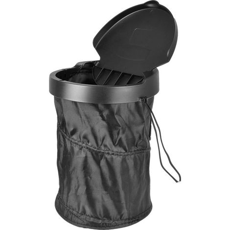 Poubelle de Voiture Pliable Portable, Tissu Étanche avec Compression et Couvercle pour Bureau, Maison et Voiture (1/5)
