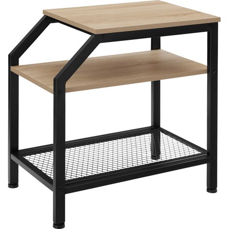 Table d'appoint 36,5 x 58,5 59,5 cm en panneau de fibres bois clair (1/5)