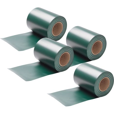 TolleTour 4 Rollen PVC Sichtschutzstreifen 50m x 19cm Sichtschutzfolie mit 40 x Befestigungsclips für Gartenzaun, Balkon  Grün