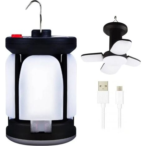 Lampe Camping Rechargeable USB et Solaire – Lampe Solaire Camping LED - Pliable et Étanche – 6 Modes d’Éclairage – Odipie (1/4)