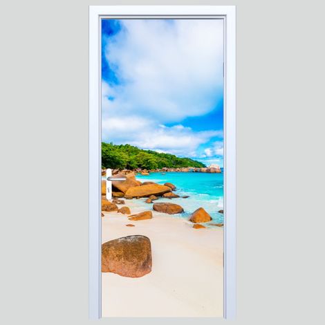 Adhesivo de tela para puerta Paradise Beach 076PD