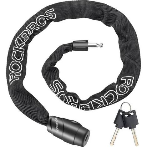 Lucchetto per bicicletta, catena antifurto 95 cm + 2 chiavi Rockbros 3230001001 (1/5)
