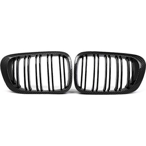 Doppellamellen-Frontstoßstangengrills als Ersatz für BMW 3er E46 (1999–2006) 2-Türer, aus Kohlefaser (1/5)