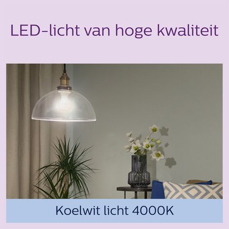 Philips LED E27 Bombilla Estándar (A60) Filamento Transparente 60W Luz blanca fría - 6 unidades (1/5)