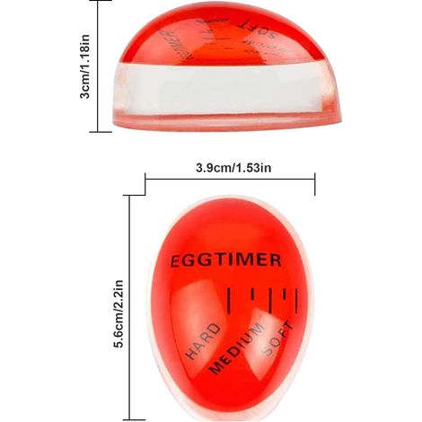 2 PCS Minuteur Oeuf, Egg Timer Parfait Oeufs Bouillis, Minuteur à œufs à Changement de Couleur, Minuteur de Cuisine pour Cuisine et Utilisation à la Maison Le Restaurant (1/5)