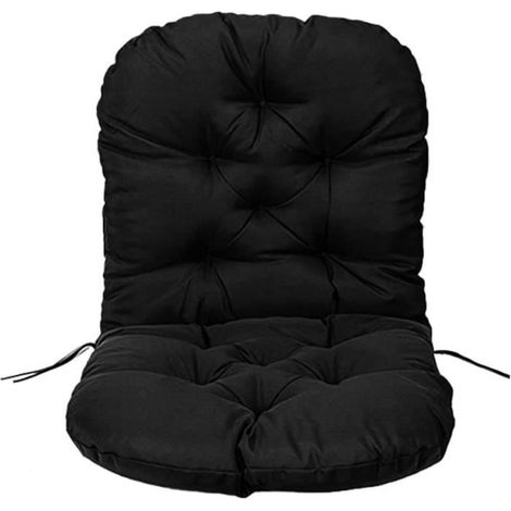 Coussin pour Fauteuil à Bascule - Coussin de rechange pour fauteuil à bascule pivotant en sergé doux, épais et solide - Noir (1/3)