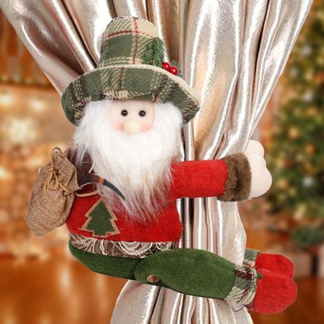 Embrasses de rideau de Noël, embrasses en forme de bonhomme de neige, accessoires décoratifs festifs pour rideaux (1/5)