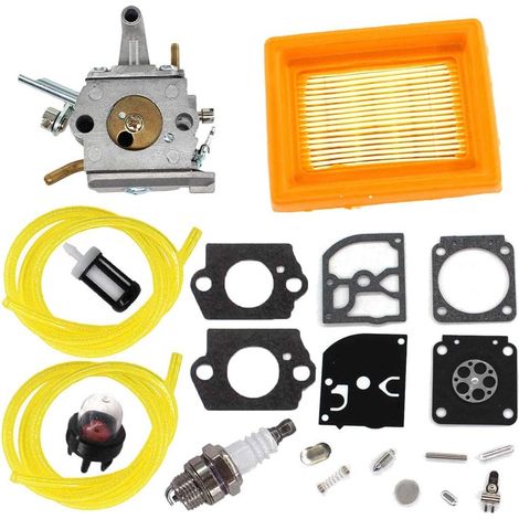 avec Filtre à air Kit de réparation Membrane Bougie d'allumage pour Stihl SP400 SP450 FS400 FS450 FS480 ZAMA C1Q-S34H Débroussailleuse remplace 4128 120 0651, 4134 141 0300 (1/5)