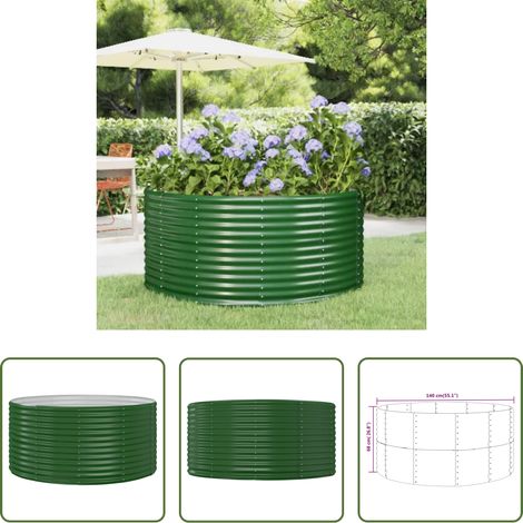 Hochbeet - Garten-Hochbeet Grün 140 x 140 x 68 cm Verzinkter Stahl (1/5)