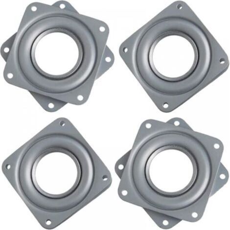 4 Pieces Square Swivel Bearings, Square Turntable Swivel Bearing Rotating Plate, Lazy Susan Swivel Plate, Bearing Swivel Plate for Table Chair Television Sofa Chair (Silver) (1/5)