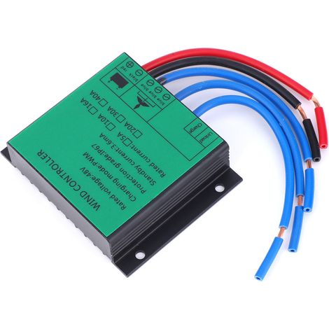Régulateur de charge éolienne étanche PWM en aluminium, diode LED, 48V 600W 15A, pour générateur à vent, contrôleur robuste avec protection IP67, adapté aux systèmes hors-réseau. (1/3)
