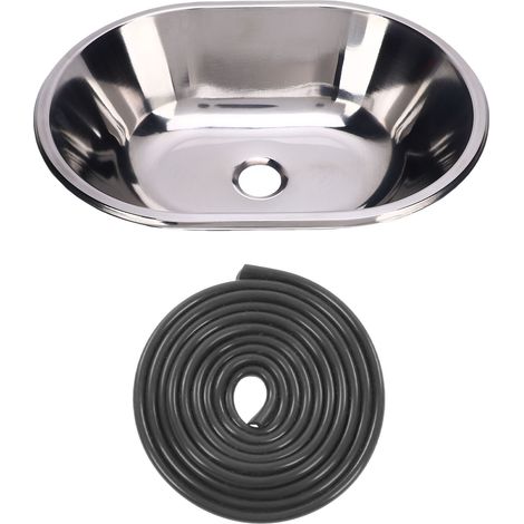 Évier de bar pour camping-car, 37,4 x 27,4 x 10 cm, encastrable, en acier inoxydable, avec bonde de 40 mm, pour bateau, camping-car, food truck. (1/5)