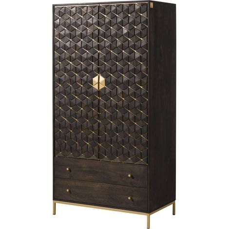 Kleiderschrank Mango 99x55x190 grau geölt DIAMOND 118 (1/3)