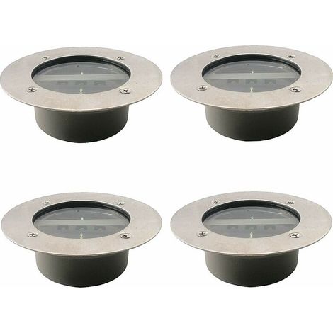 Projecteurs solaires à 3 LED étanches IP65 pour pelouse de jardin, blanc froid Lot de 4