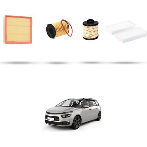 Kit tagliando 4 filtri compatibile con Citroen C4 Space Tourer 1.6 BlueHDi 73kw dal 2018 (1/5)