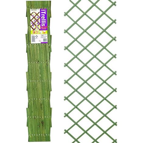Gardman 07249 1.8m x 0.3m Expanding Riveted Green Trellis Screen Garden Plant