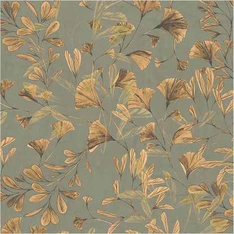 Nature wallpaper wall Profhome 782231 hot embossed non-woven wallpaper smooth with floral ornaments matt olive brown beige yellow orange green 5,33 m2 (1/5)