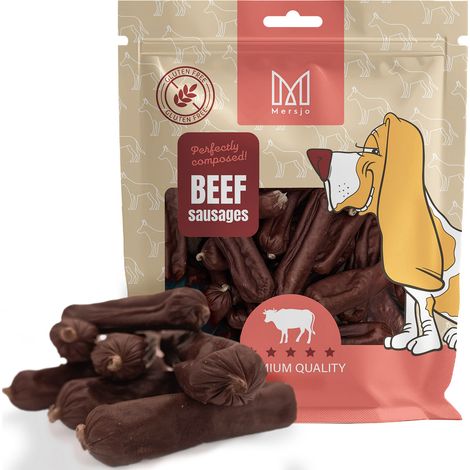 Rinderwürstchen, natürlicher Leckerbissen für Hunde, Mersjö, 500 g