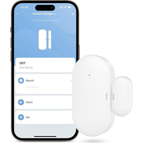 Détecteur d'Ouverture Porte/Fenêtre, NÉCESSITE Tuya Zigbee Hub, Capteur de Porte pour Système d'Alarme et Domotique Intelligente, Alerte de Notification par APP (1/5)