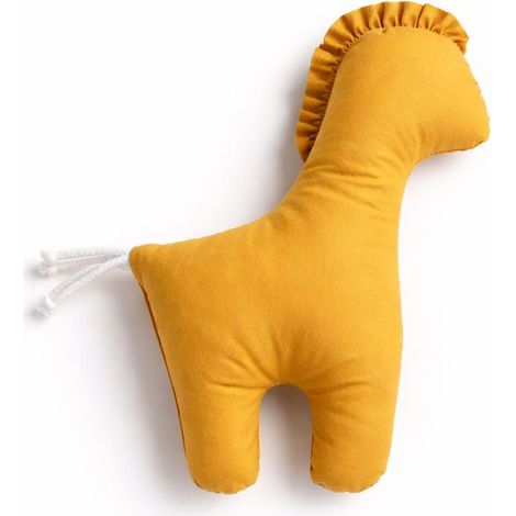 Cheval porte-bonheur, peluche en coton doux pour bébés - Moutarde (1/5)
