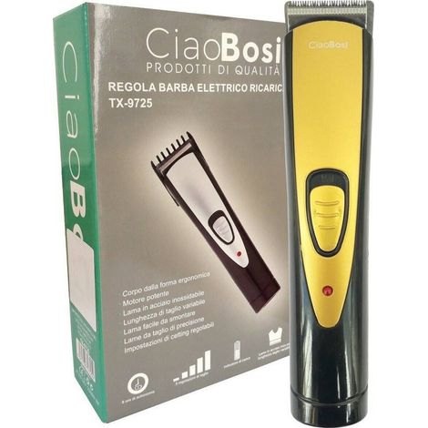 TRADE SHOP - Rasoio Taglia Capelli Regola Barba Elettrico Batteria Ricaricabile Tx-9725 - (1/3)