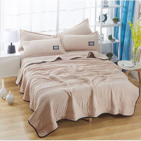 Couette Été - Tissu Lavé À L’eau - Rafraîchissante - 100 X 150 Cm - Pour Utilisation Estivale (1/4)