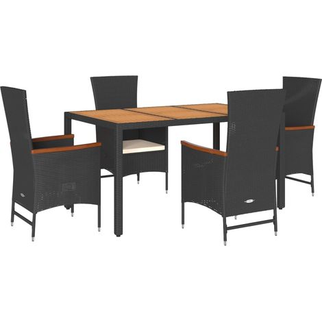 Maison Exclusive - Set de muebles jardín 5 pzas con cojines ratán (1/5)