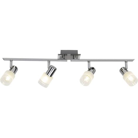 BRILLIANT Lampe Lea LED Spotrohr 4flg eisen/chrom/weiß 4x LED-D45, E14, 4W LED-Tropfenlampe inklusive, 450lm, 2700K Arme drehbar Energiesparend und langlebig durch LED-Einsatz (1/2)